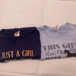 Just a girl who loves Jesus & Horses Bundle of 2 Women’s Short Sleeve Shirts